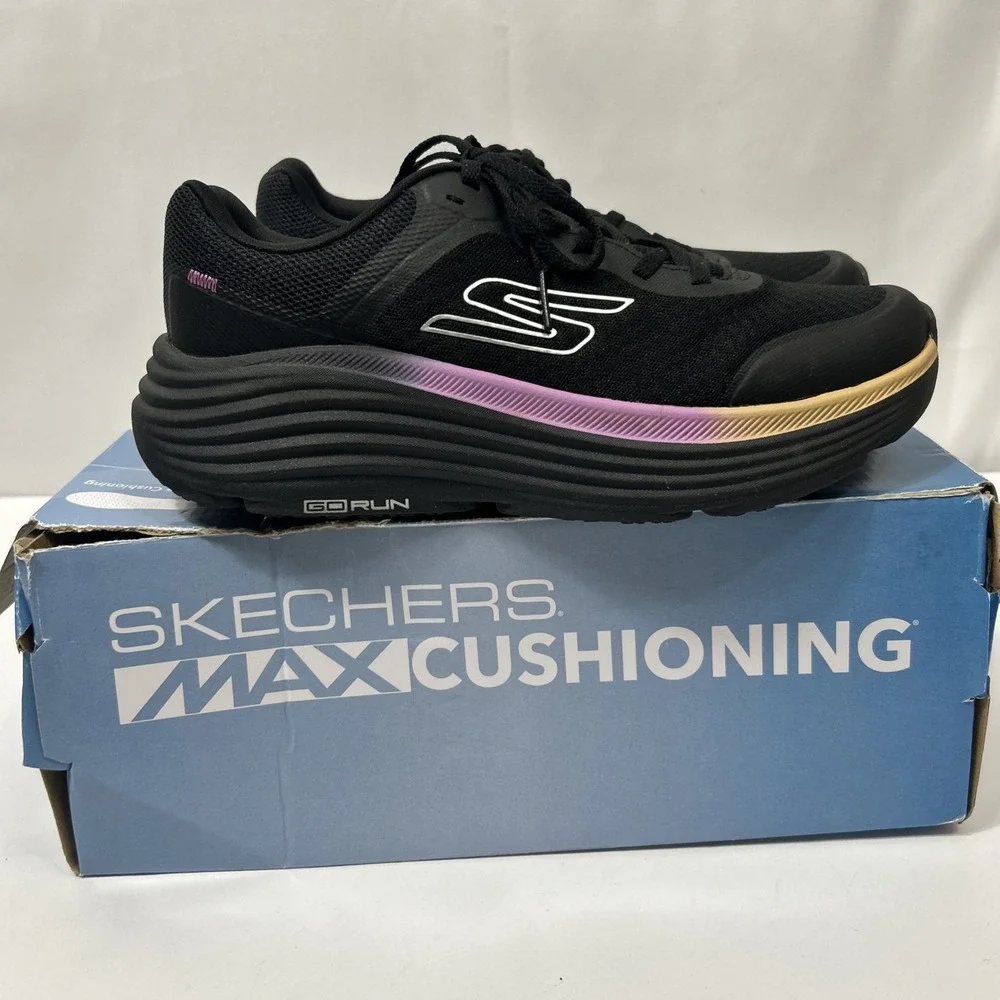 Skechers Max Cushioning Endeavour Sneakers Black Pink Women's Size 9